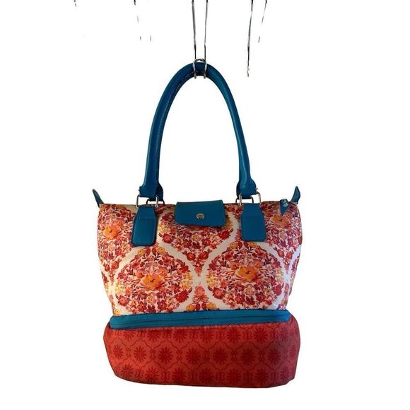 Pioneer Woman insulated lunch tote (some discoloration) pink blue - Picture 1 of 13